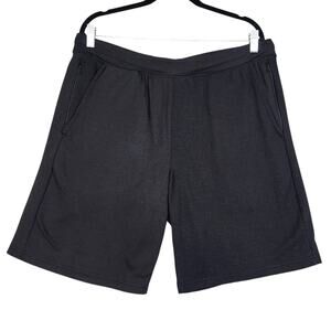 Eddie Bauer Mens Comfort Fit Lounge Shorts‎ Size Large Black Drawstring Waist
